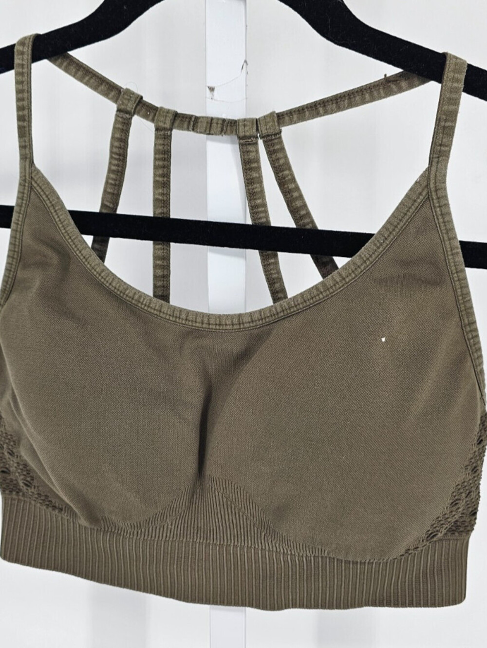Gymshark womens Sz S Sports Bra Strappy Olive Green